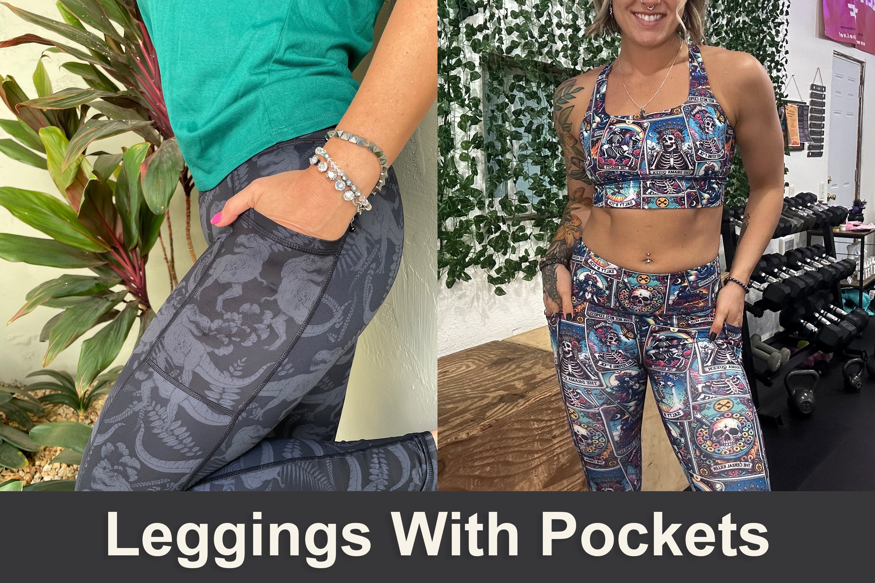 cvg customers wearing leggings with pockets
