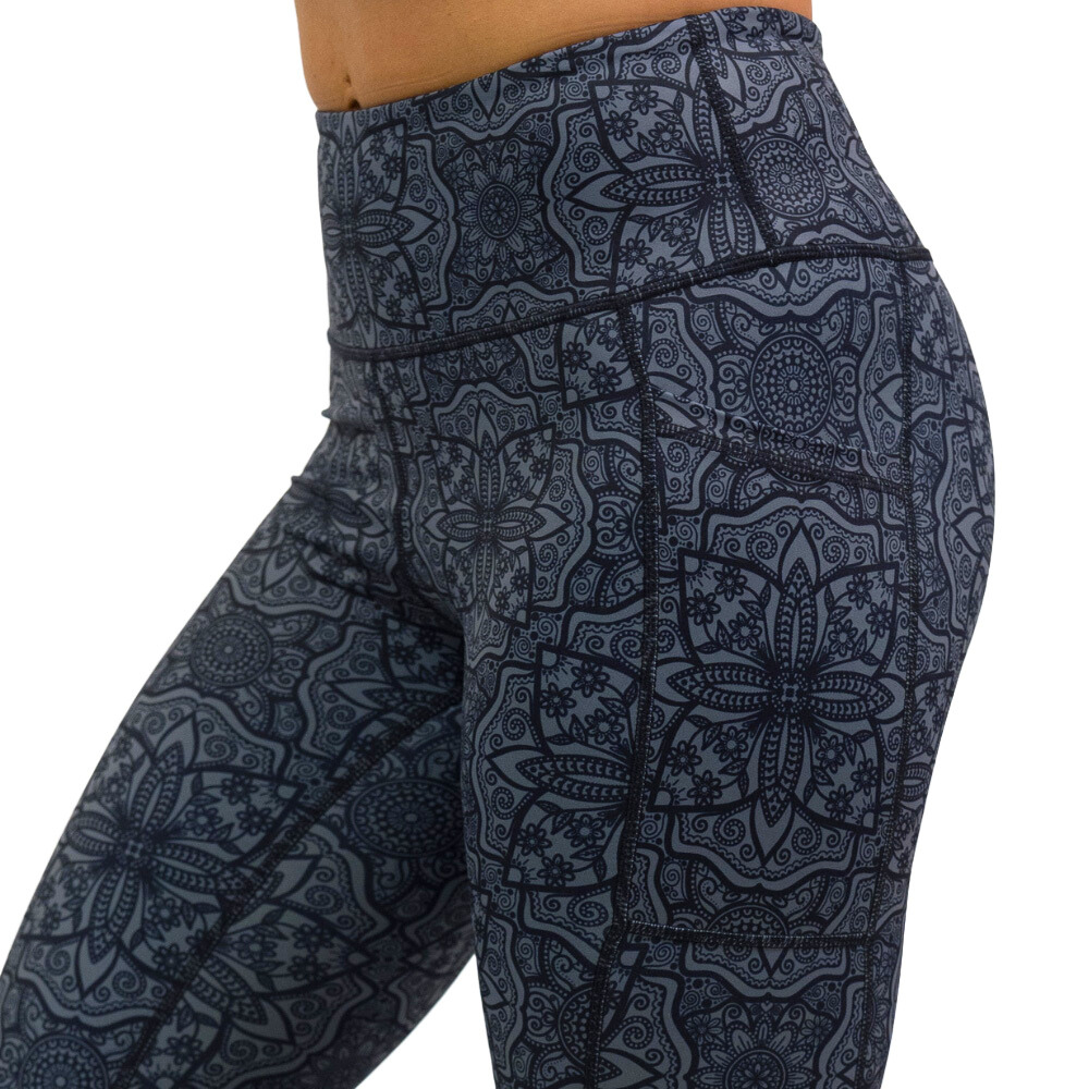 close up of zentangle leggings