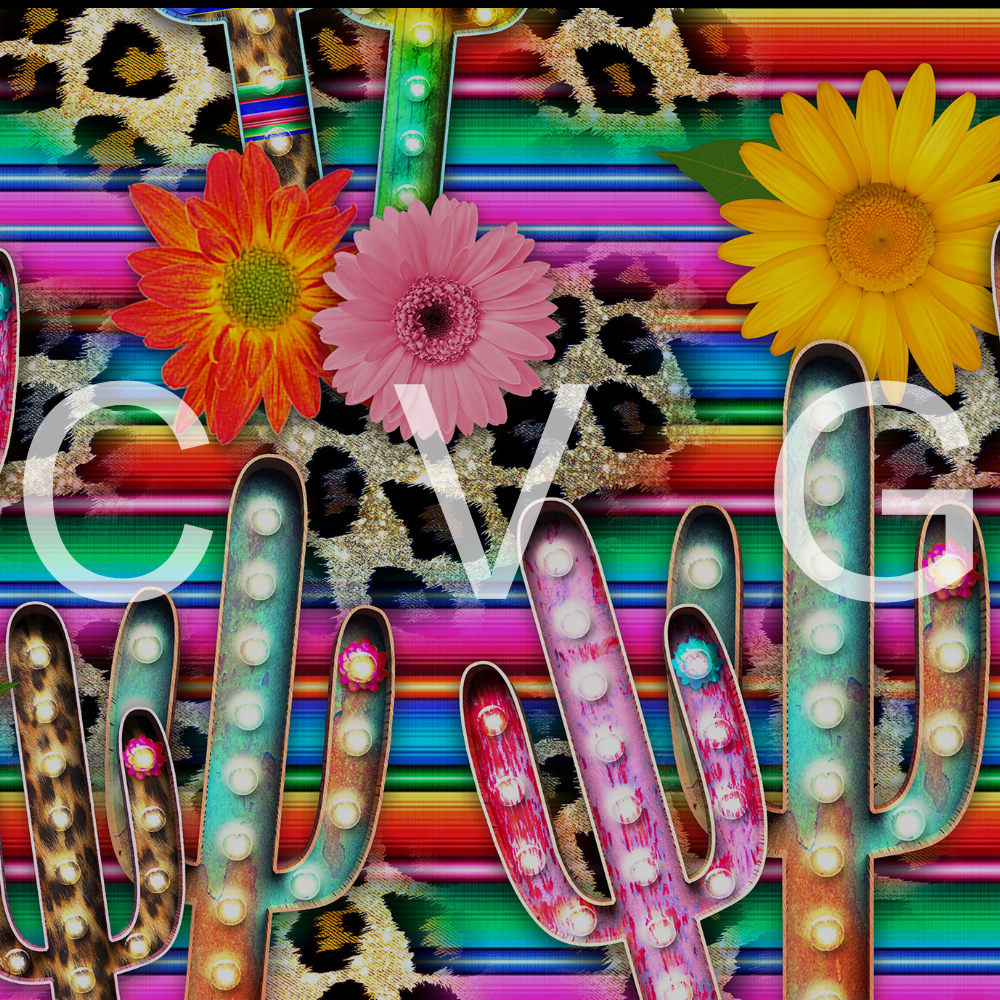 close up detailing of the wild west pattern. With a CVG logo watermark over it