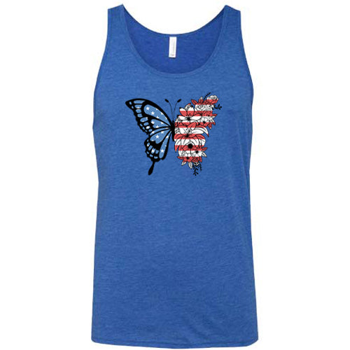blue American Flag Butterfly Unisex Shirt