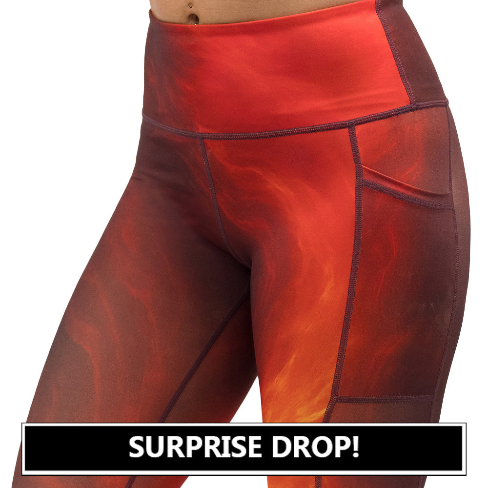 fire flame patterned leggings