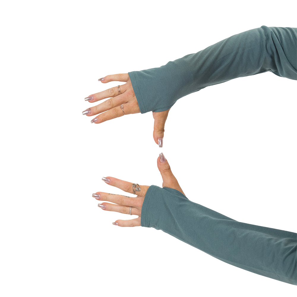 sage green long sleeve slouchy tee thumb holes shown against a white background