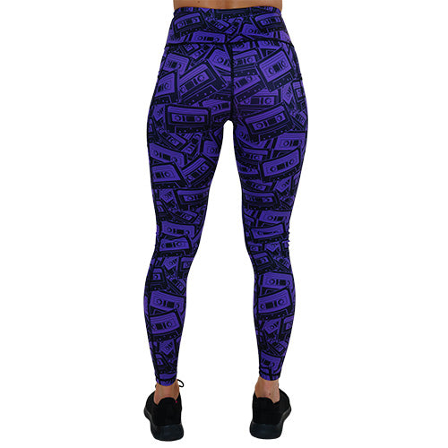 back of the full length 80s Mixtape Leggings