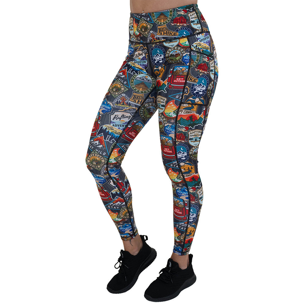 travel inspired leggings