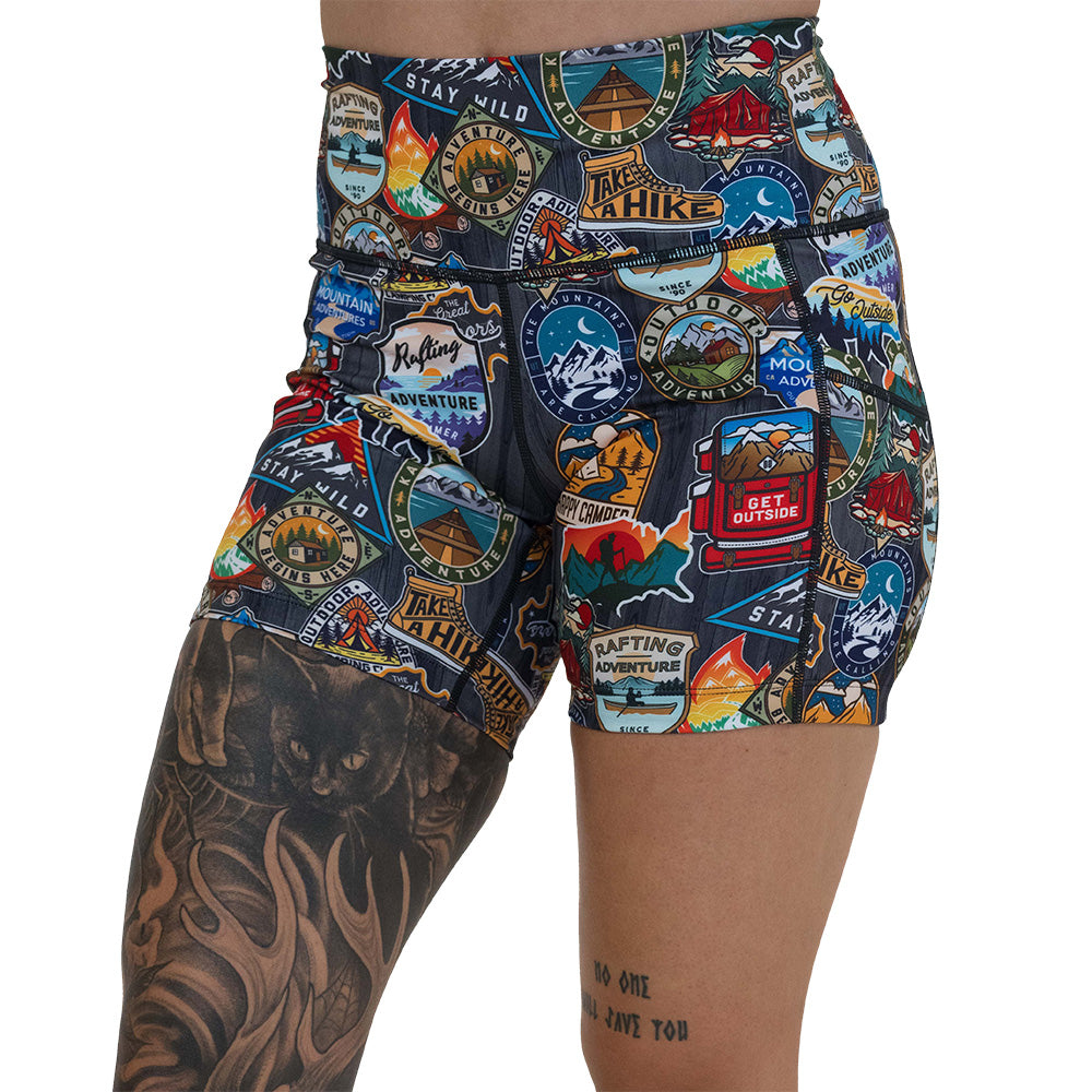5 inch travel inspired shorts