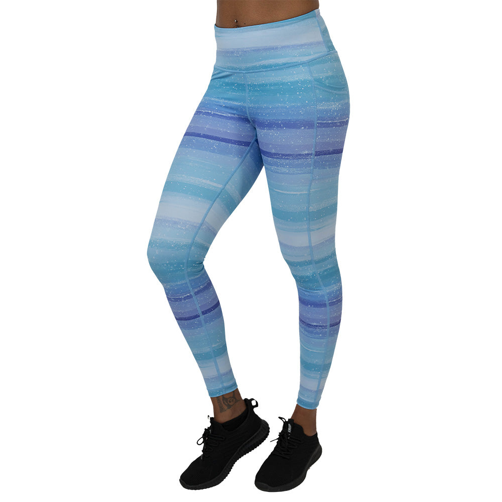 blue and white ombre leggings