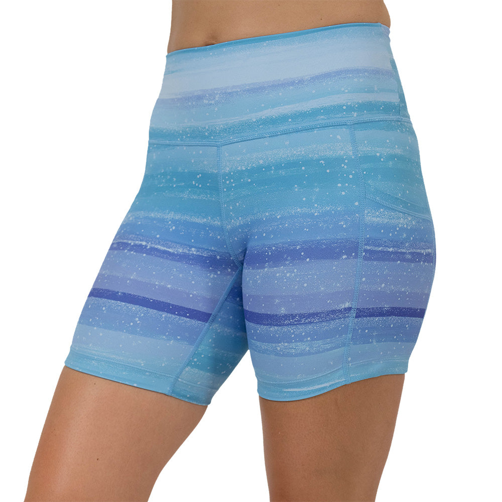 blue and white ombre shorts