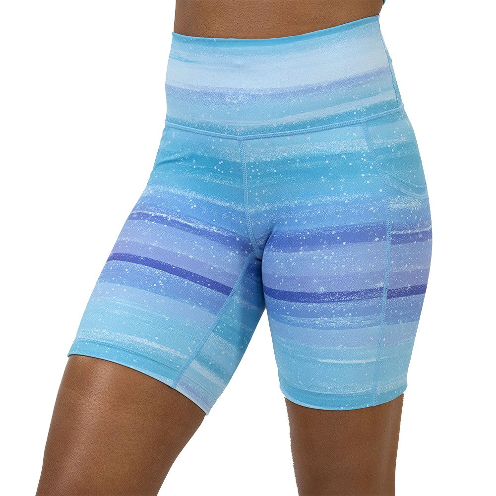 blue and white ombre shorts