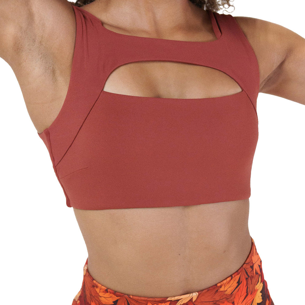 solid auburn sports bra