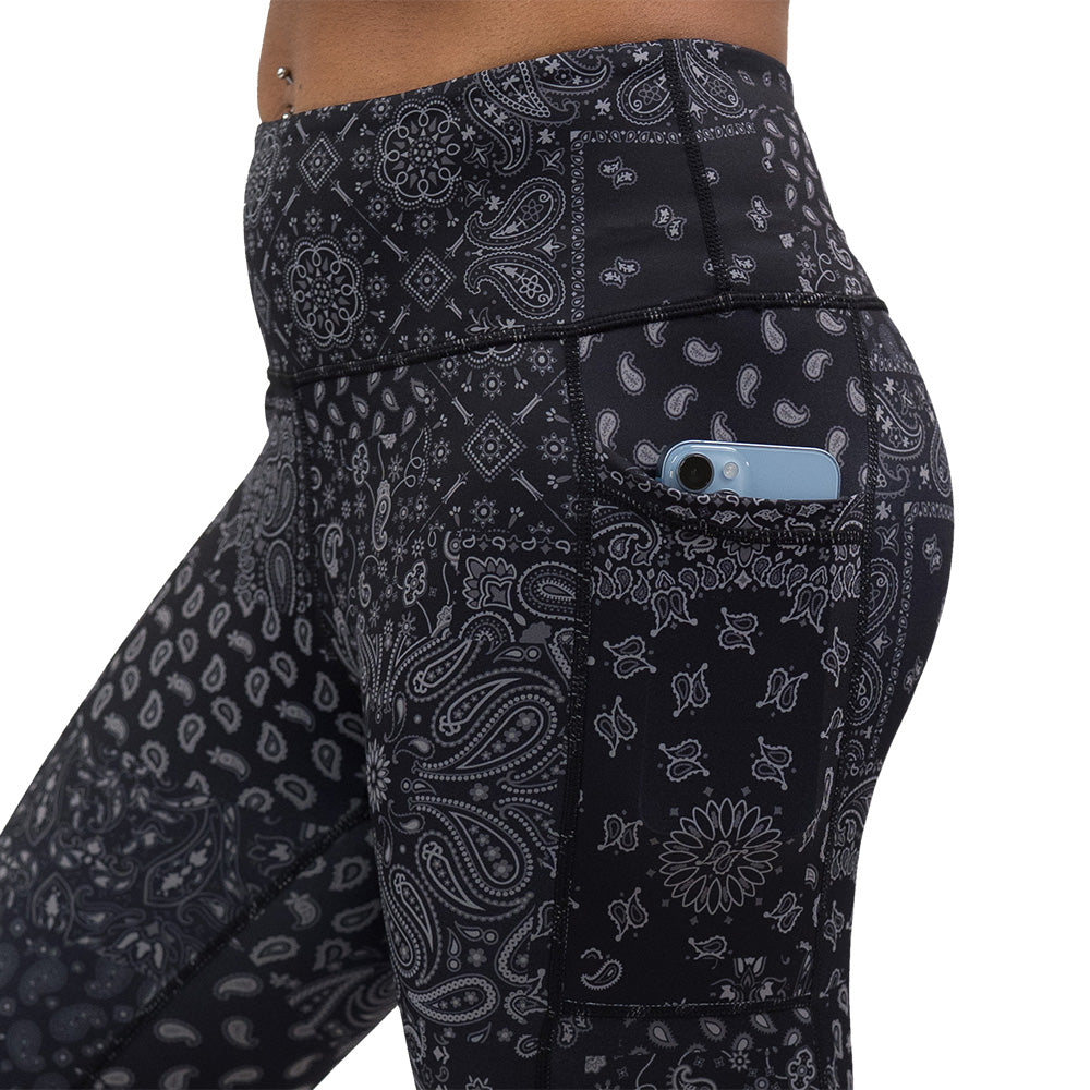black paisley patterned leggings