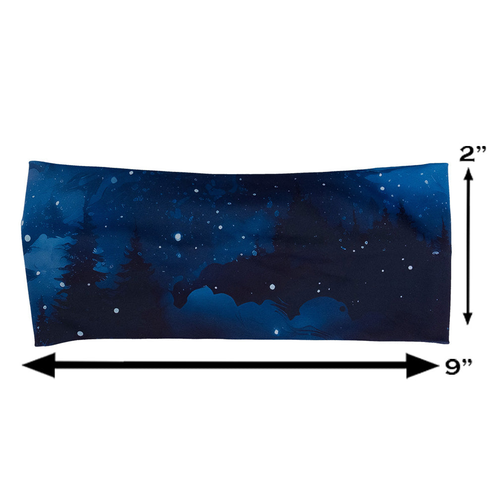 blue sky and forest patterned headband