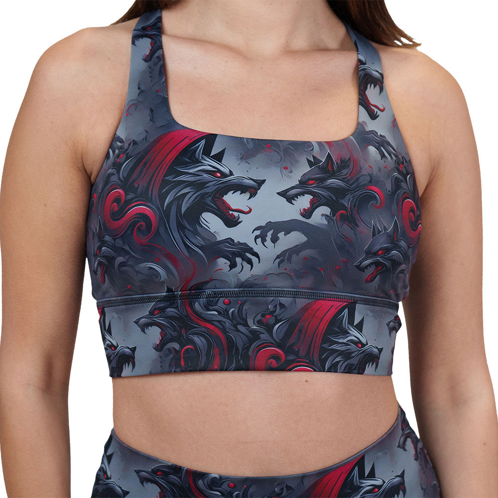 wolf patterned bra
