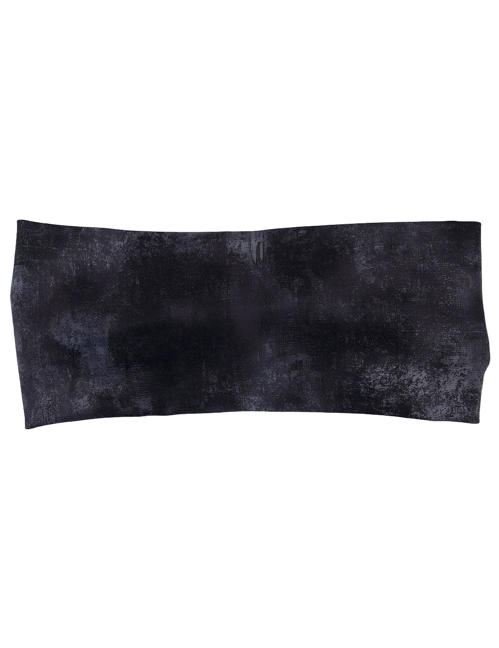 front of the black and grey grunge concrete pattern headband against a white background