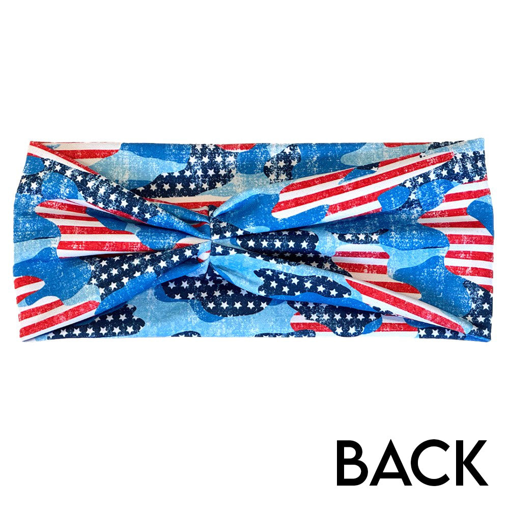 back of the camo flag print headband