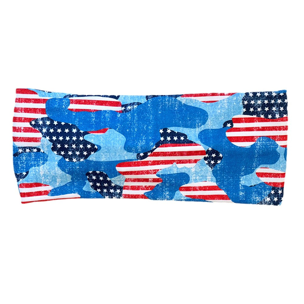 camo flag print headband