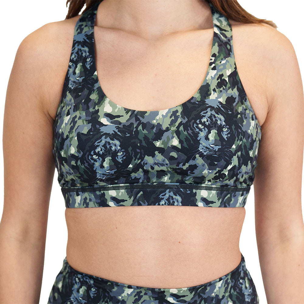 panther camo print bra