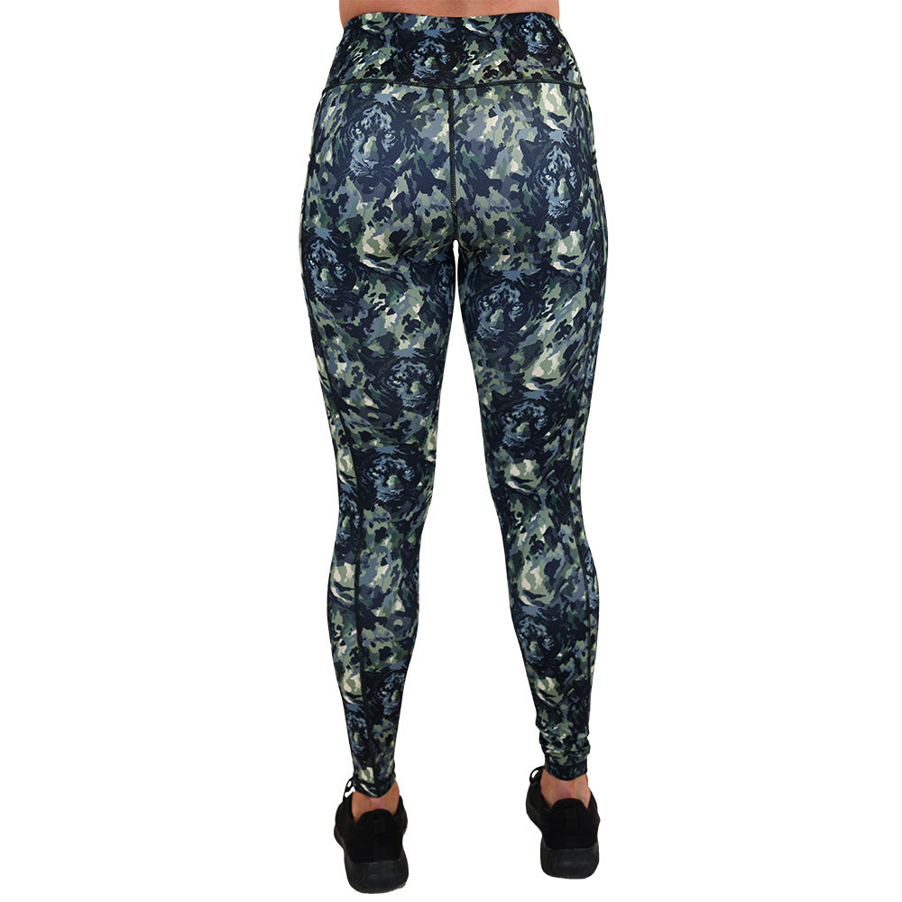back of the panther camo print leggings