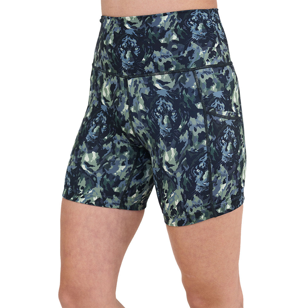 panther camo print shorts