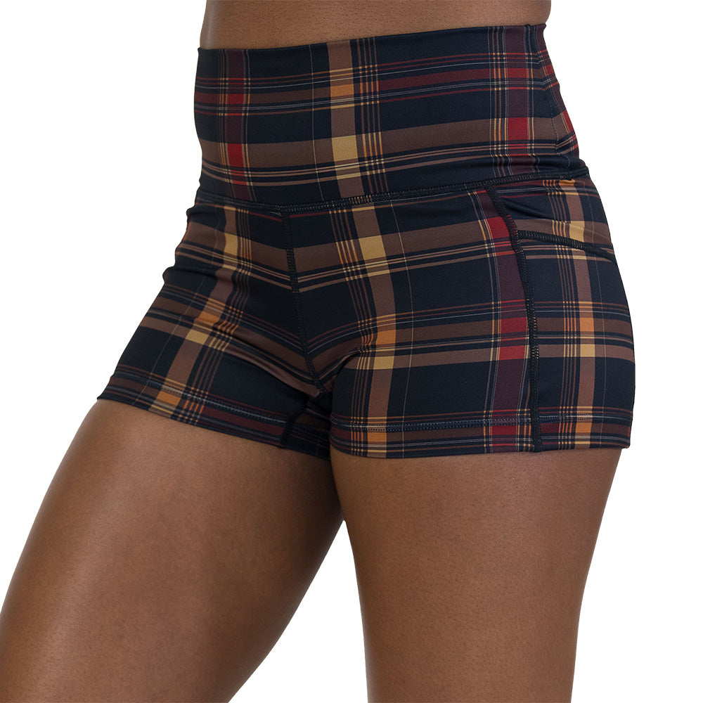 Campfire Plaid Shorts Workout Shorts for Women – Constantly