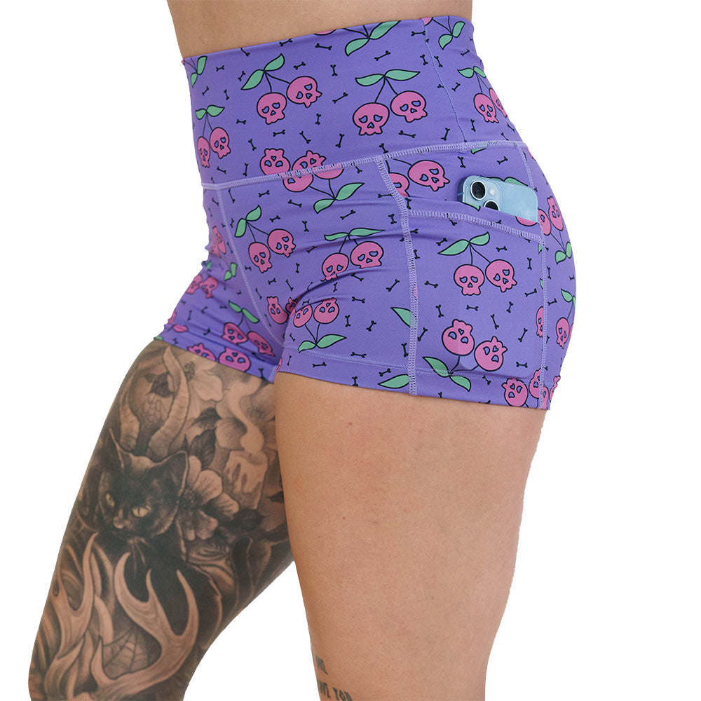 skull cherry print shorts