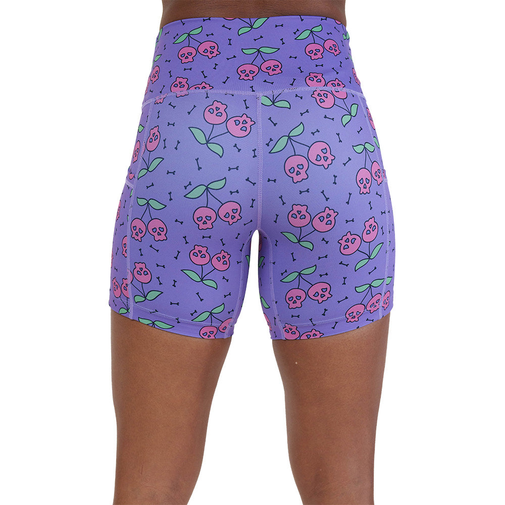 back of the skull cherry print shorts