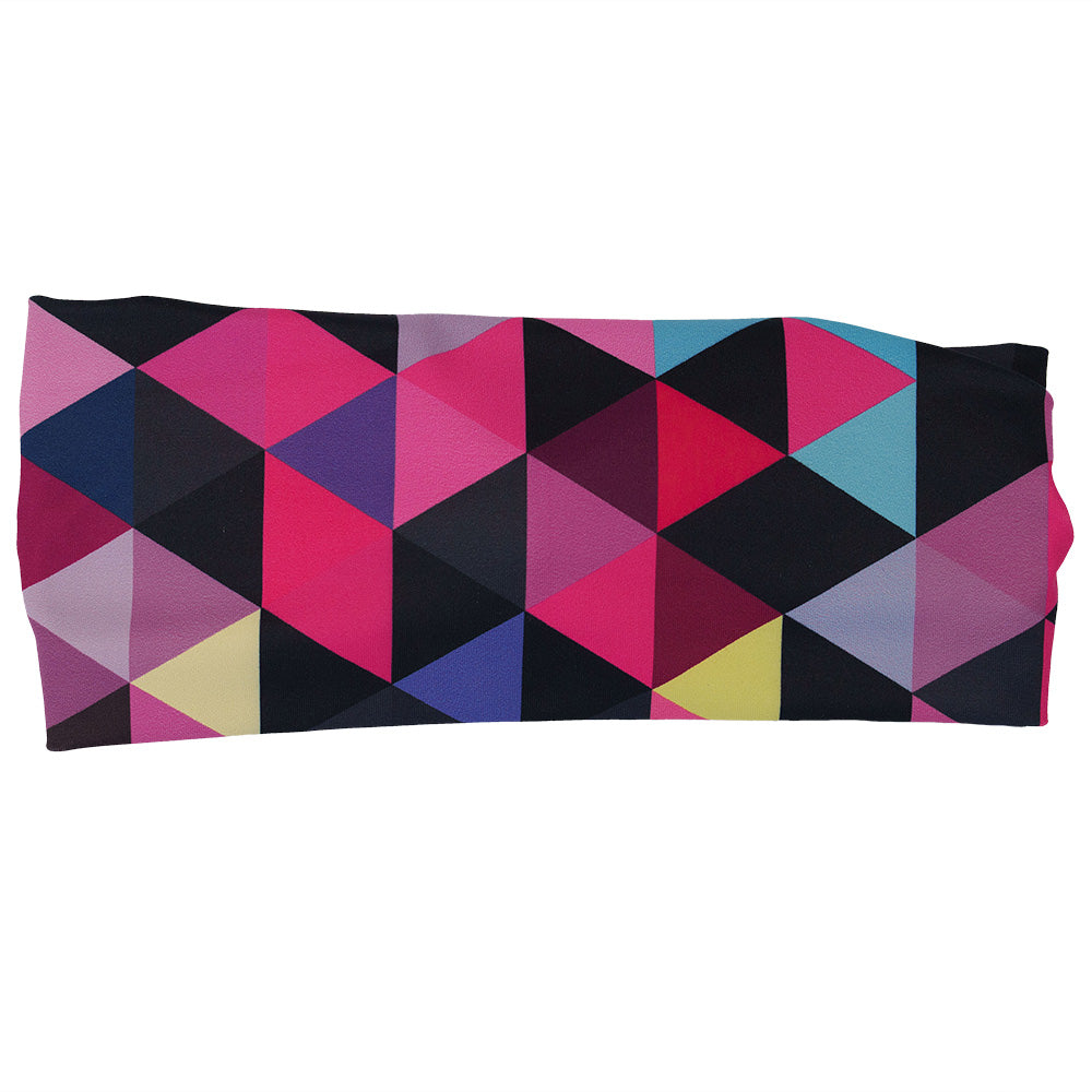 rainbow color block patterned headband