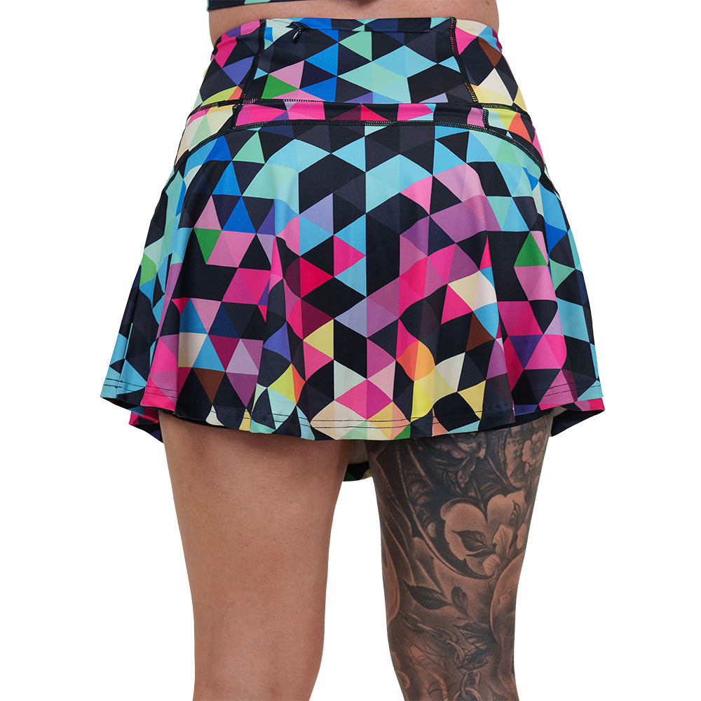 back of the color block skirt