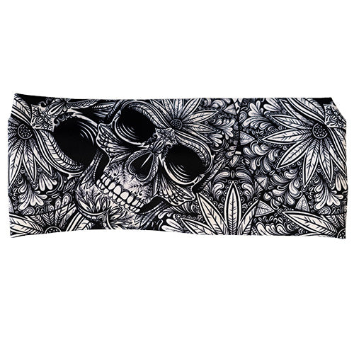black and white skull print headband