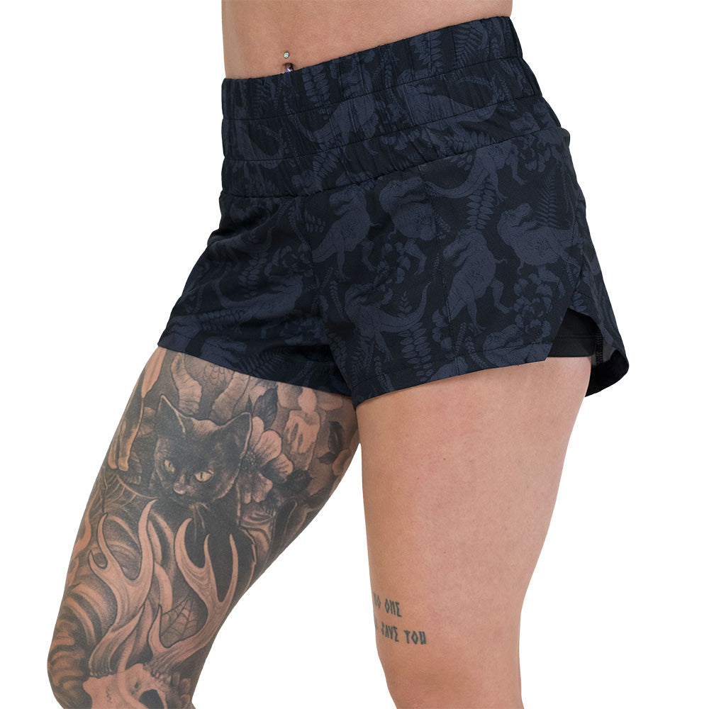 dino print shorts