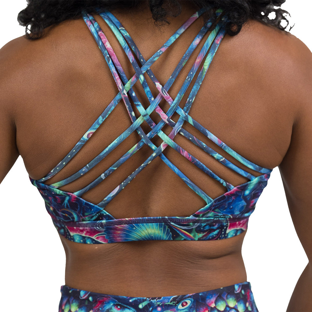 back of the bra with colorful dinosaur design