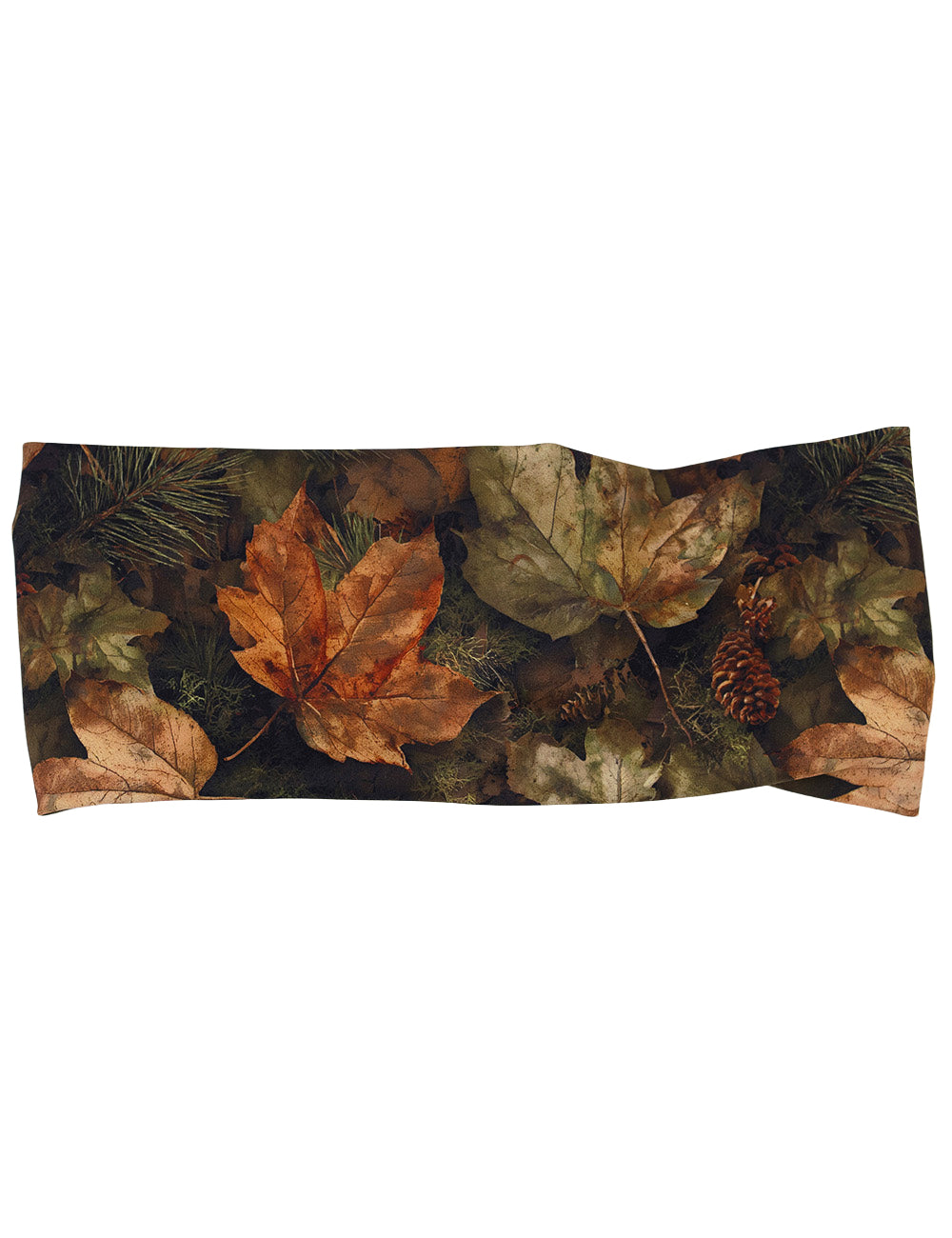 front of the forest floor covered in leaves headband against a white background