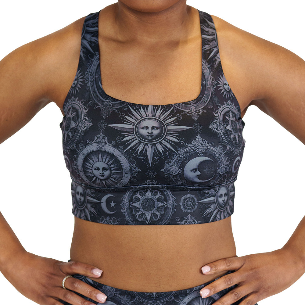 moon & stars print bra