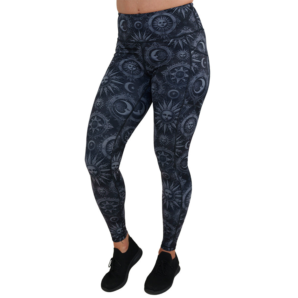 moon & stars print leggings