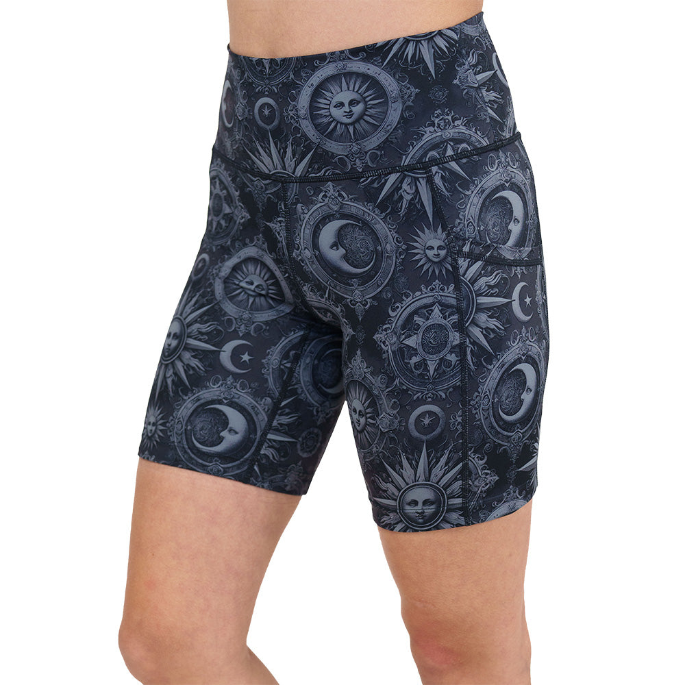 moon & stars print shorts