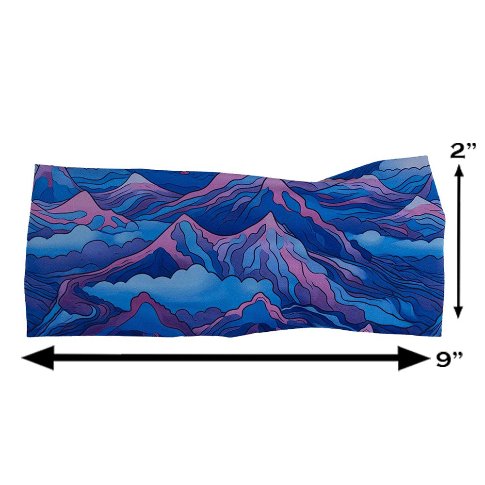 Blue, pink and purple patterned headband