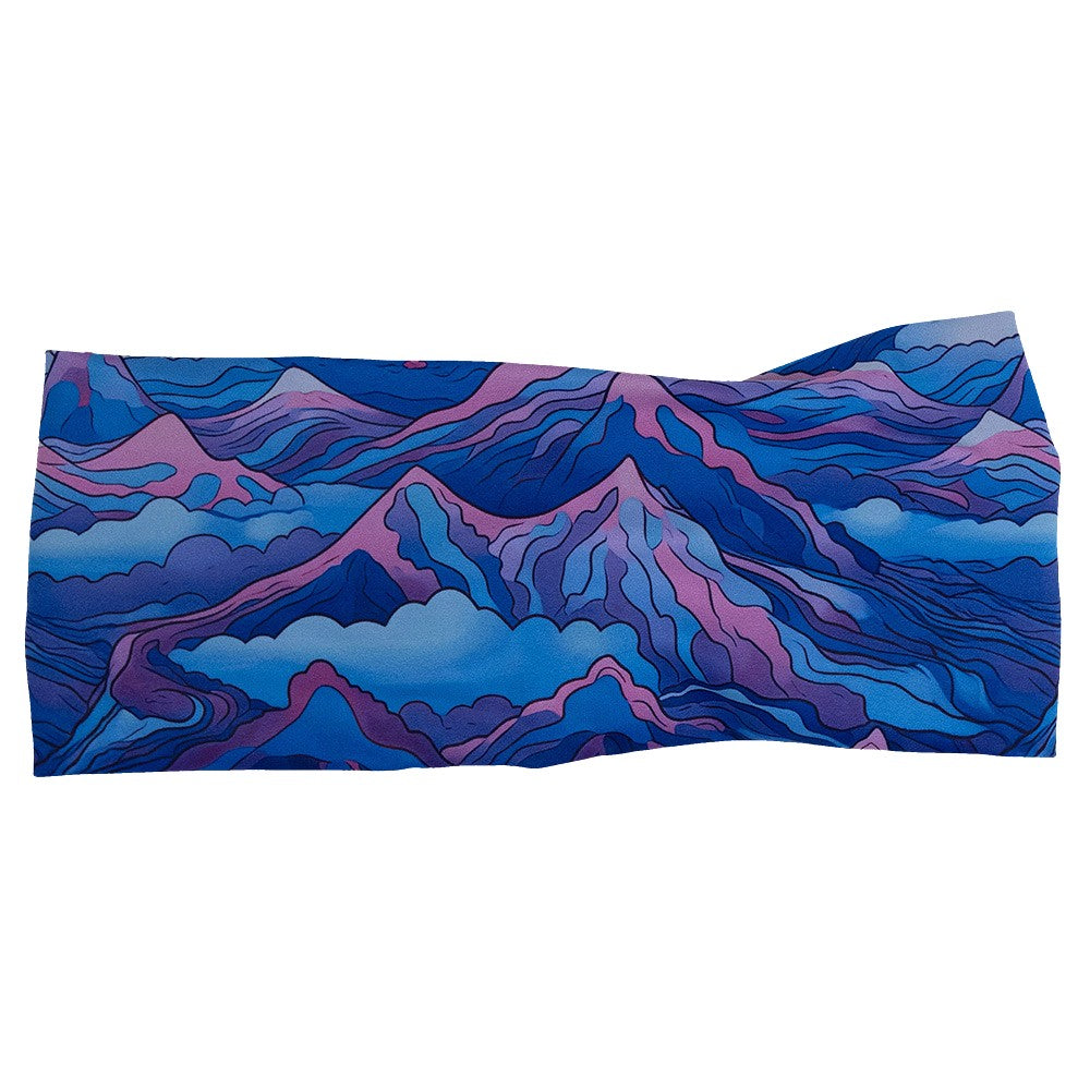 Blue, pink and purple patterned headband