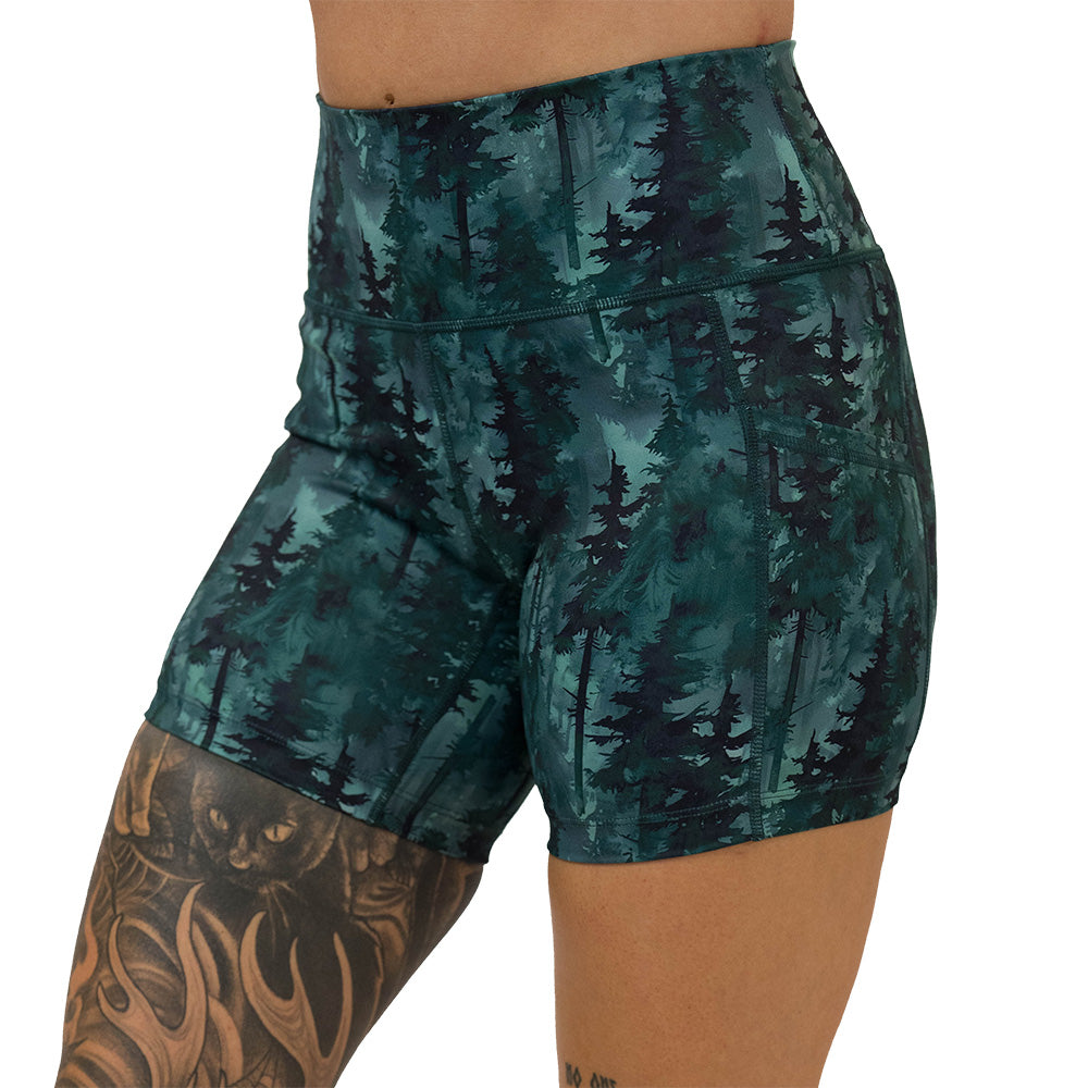 Forest patterned shorts