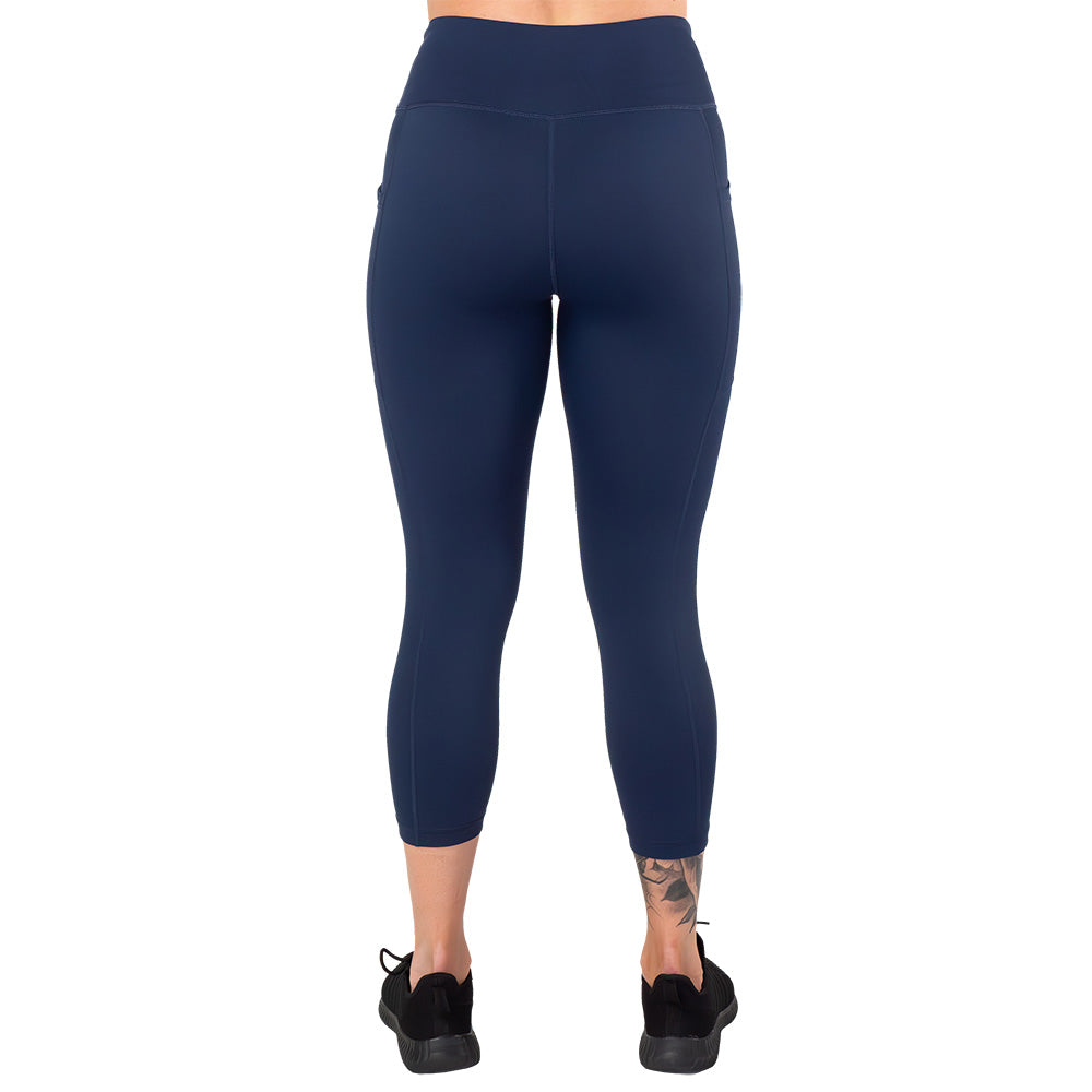 back of the navy blue leggings