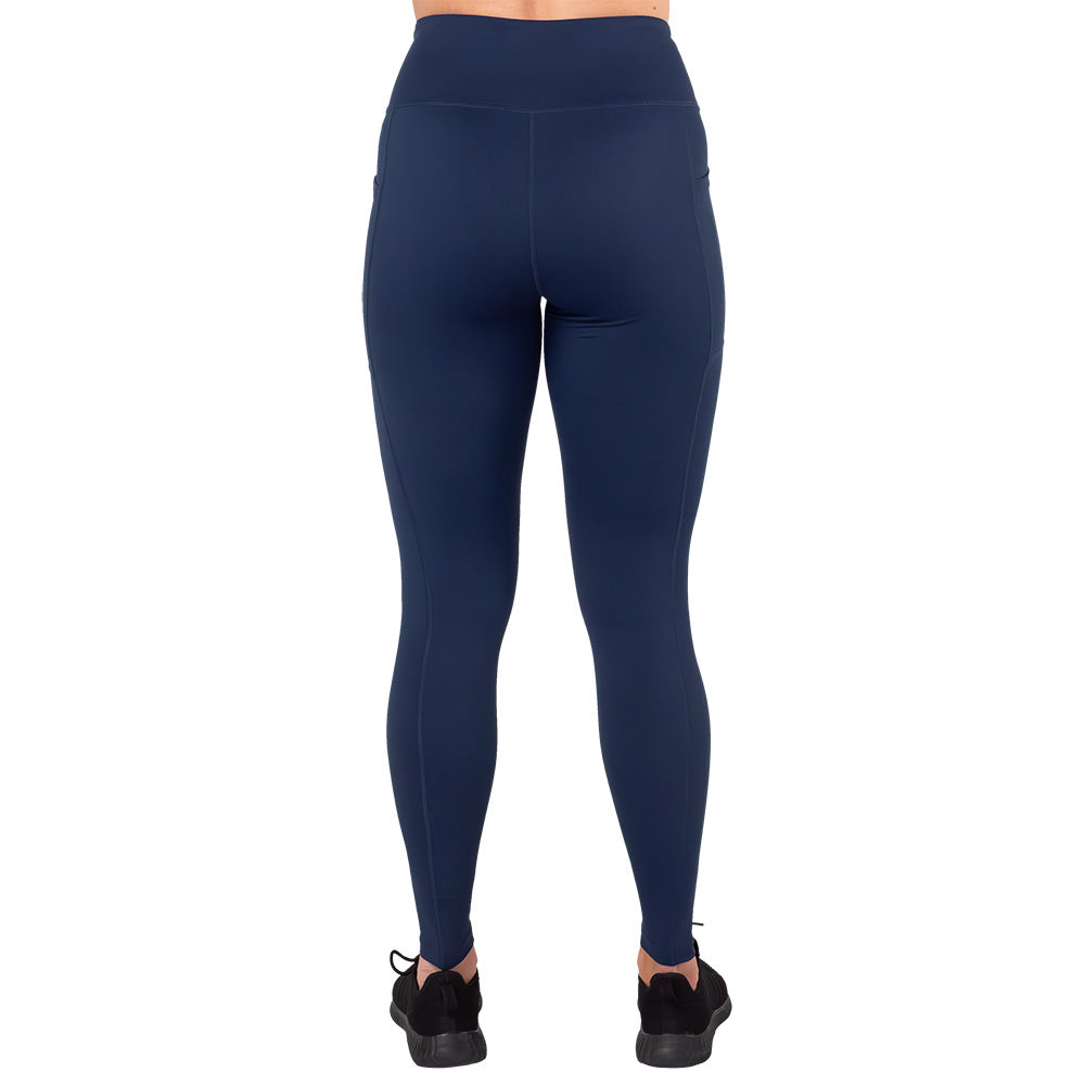 back of the navy blue leggings