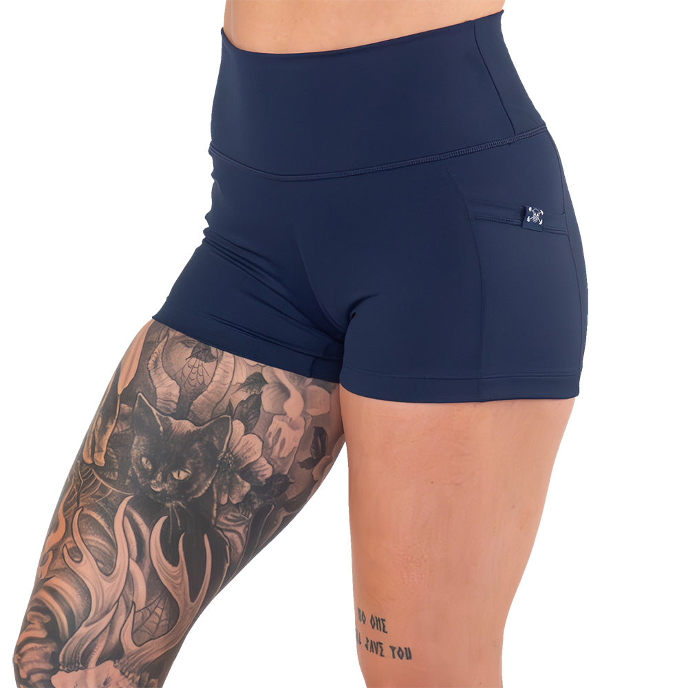 2.5 inch navy blue shorts
