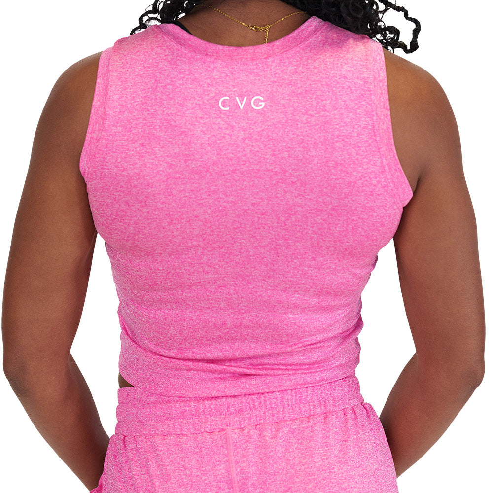 back of the pink crop top