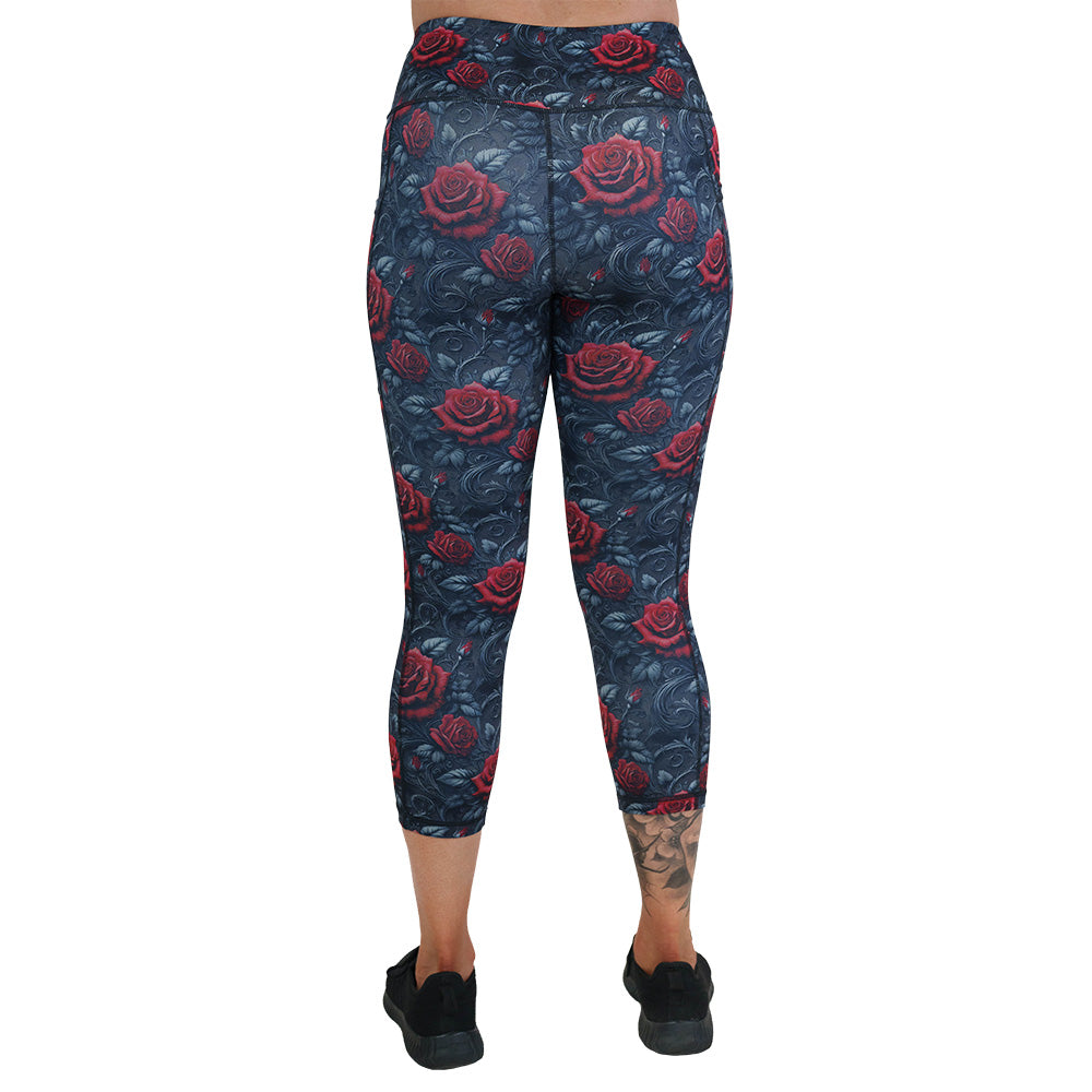 back of the roses print leggings