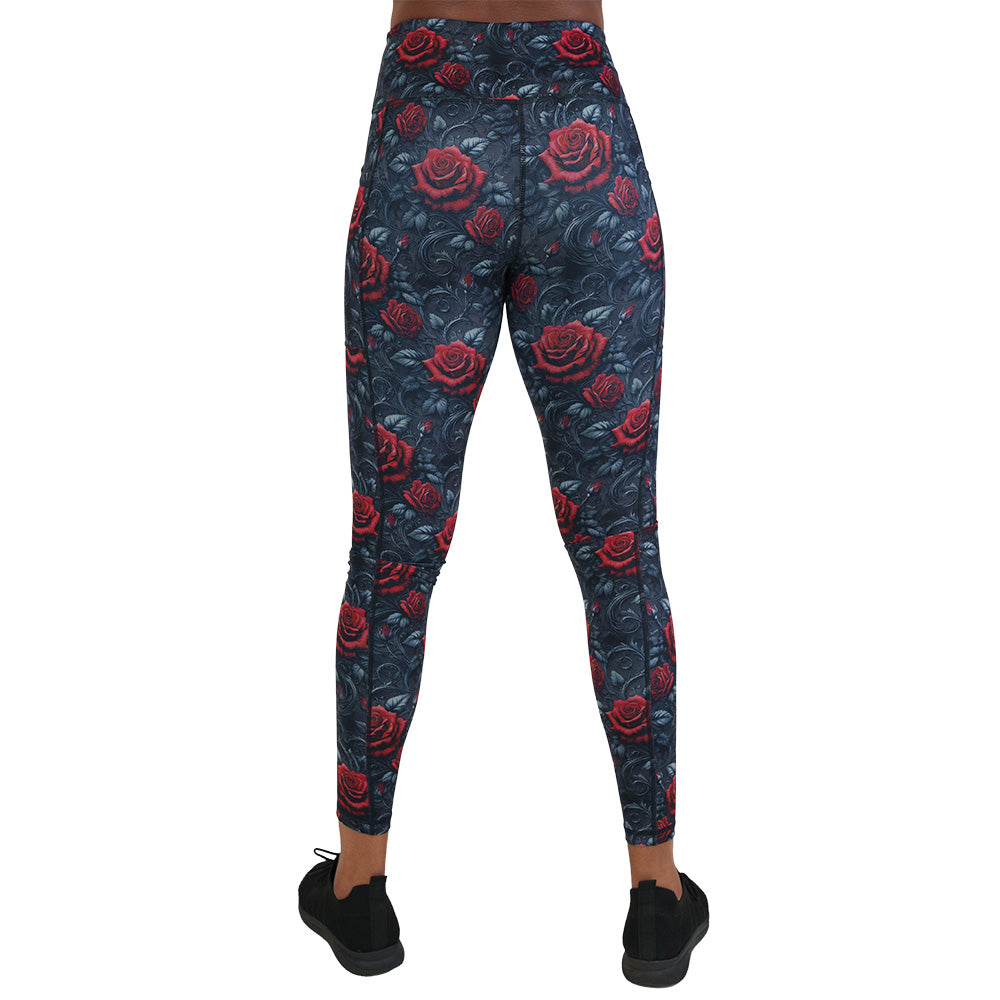 back of the roses print leggings