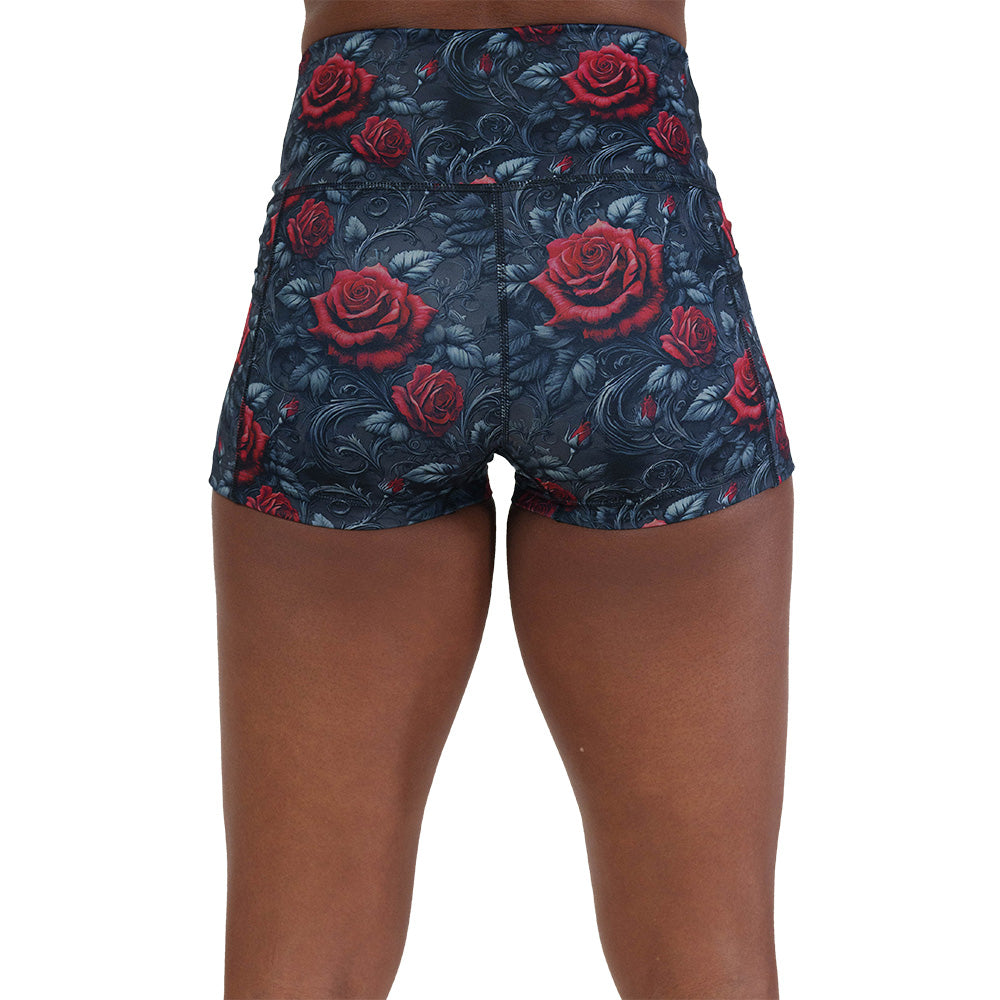 back of the roses print shorts