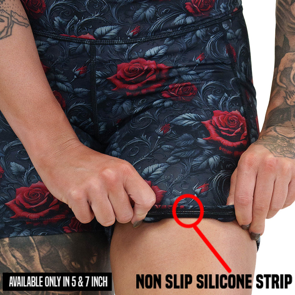 non slip strip on the roses print shorts