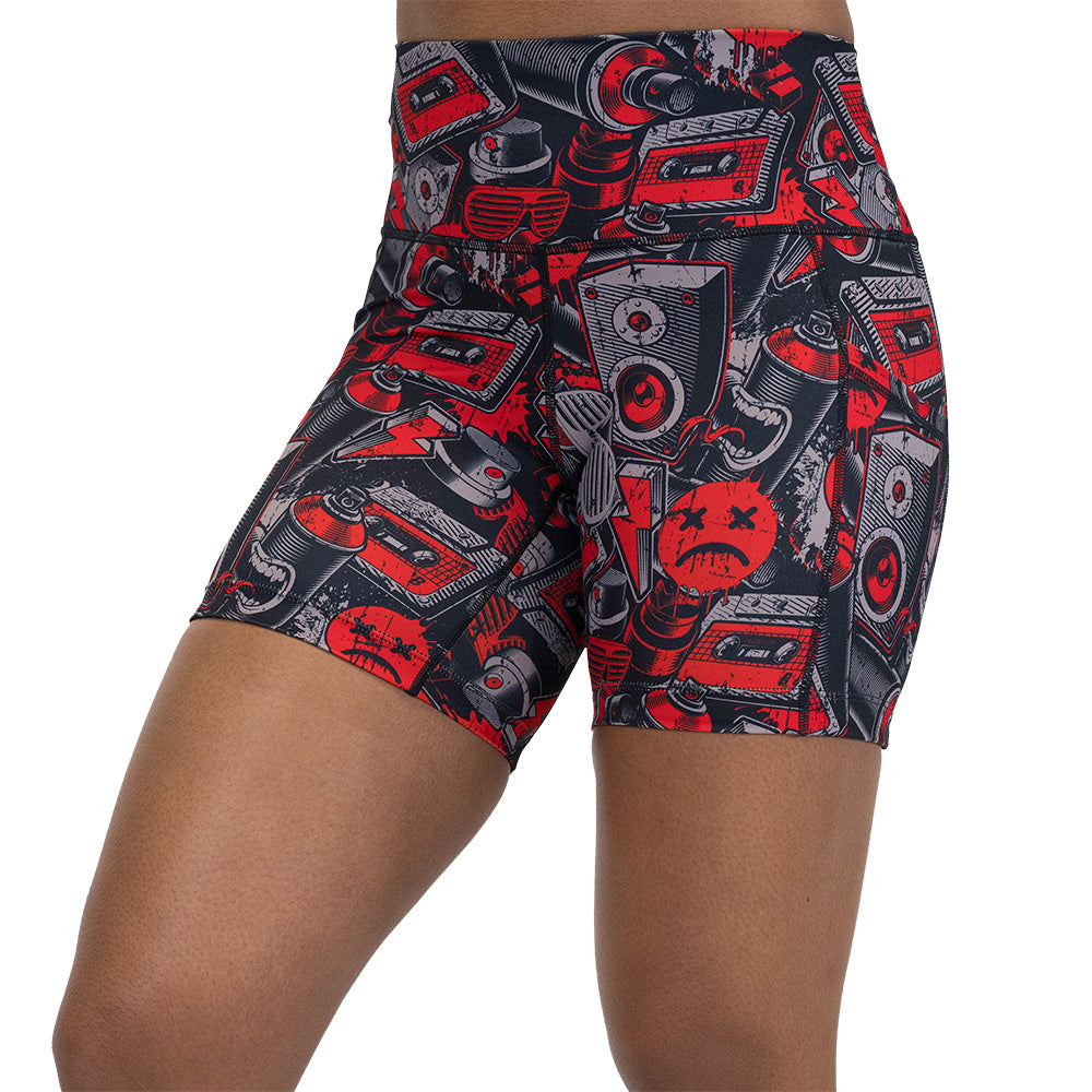 5 inch graffiti patterned shorts