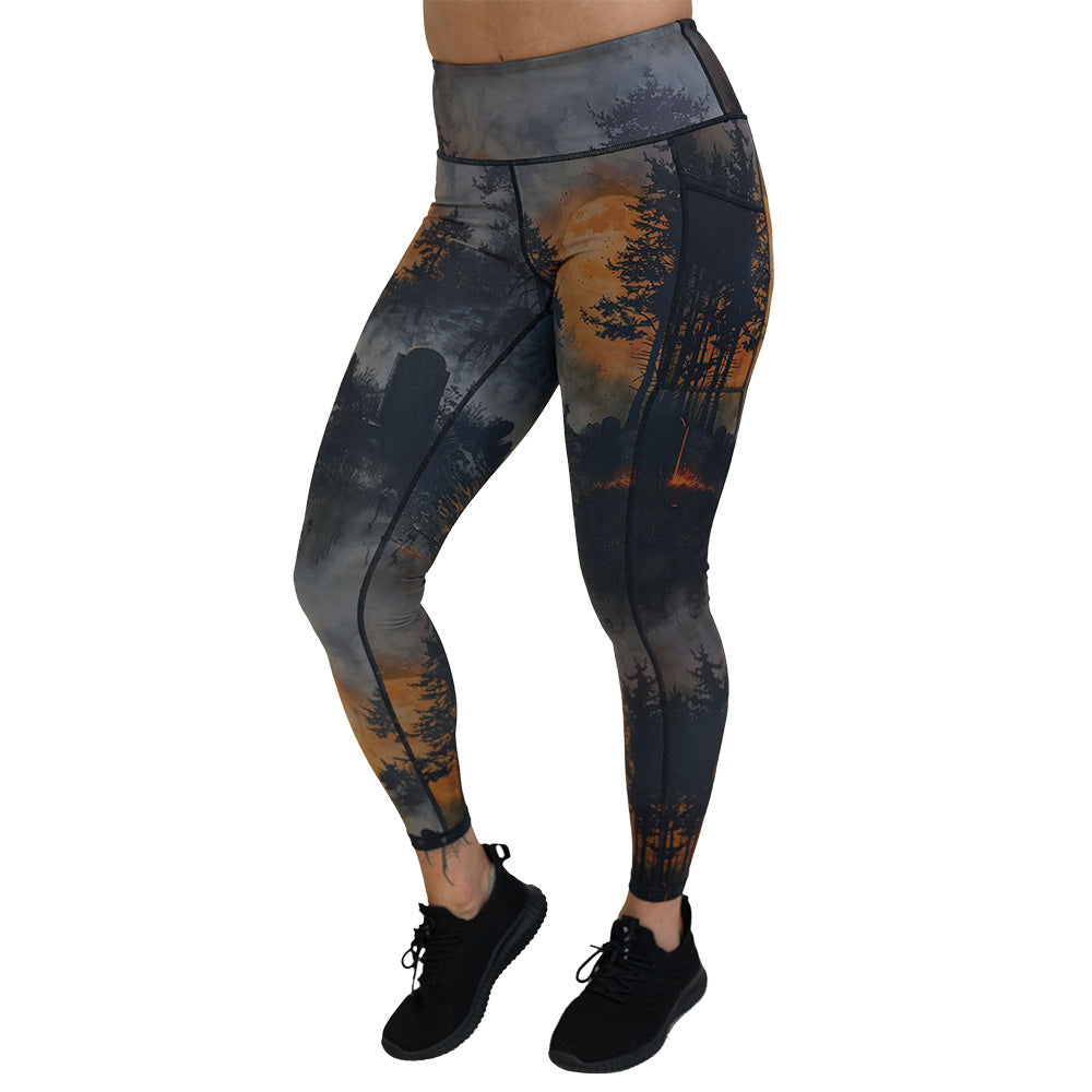 graveyard themed leggings