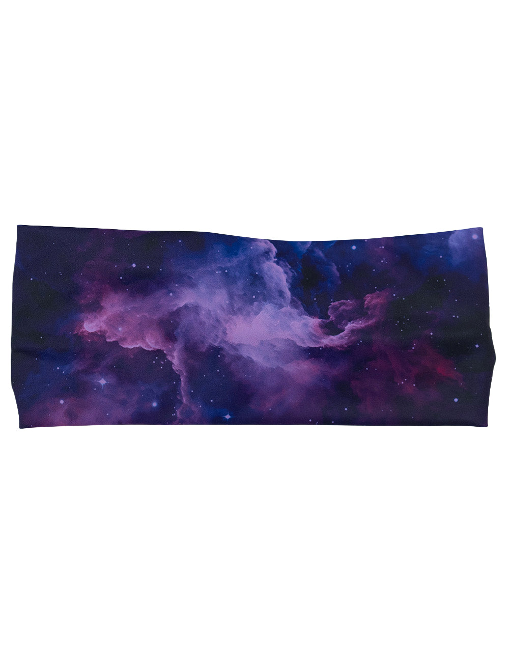 front of the purple space headband against a white background