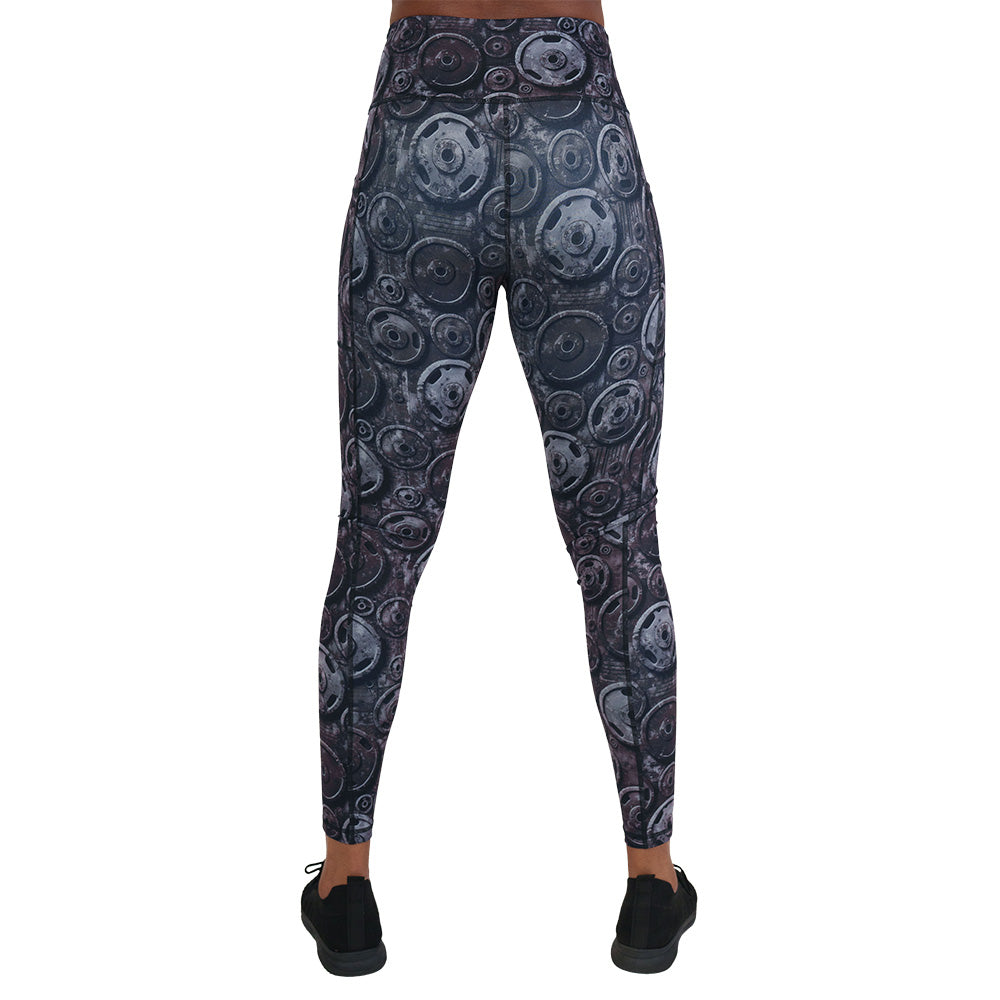 back of the gym plates design leggings