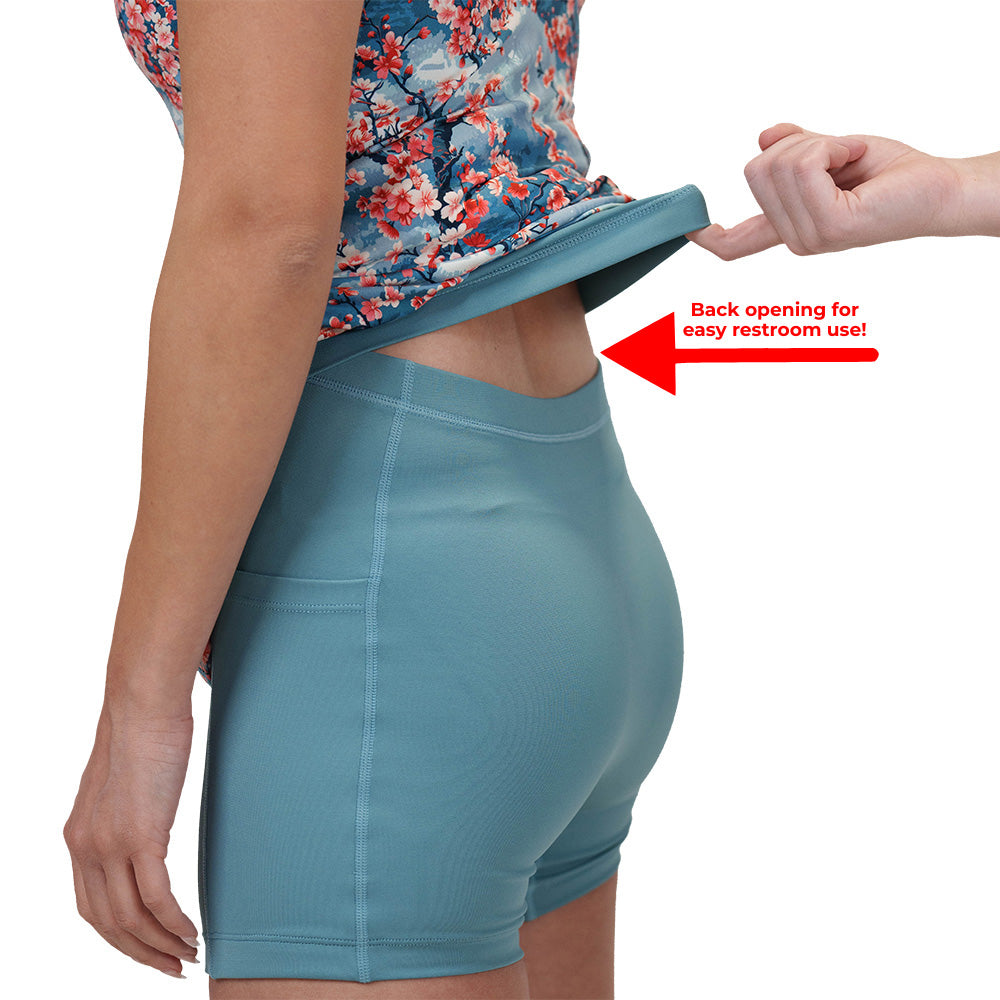 close up of the built in shorts